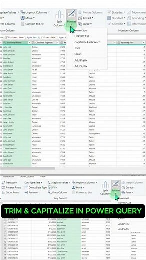 Trim & Capitalize | Power Query Data Cleaning & Transformation