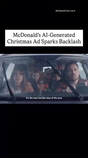Mo News on Instagram: "McDonald’s used artificial intelligence to generate a 45-second Christmas advertisement this year — and the internet isn’t exactly lovin’ it. The ad, posted by McDonald’s Netherlands on YouTube over the weekend, is a parody of the song “It’s The Most Wonderful Time Of The Year,” with the lyrics changed to be about how the holidays are actually awful. The video only got 20,000 views on YouTube. Backlash was so fierce that McDonald’s disabled comments, before eventually taki