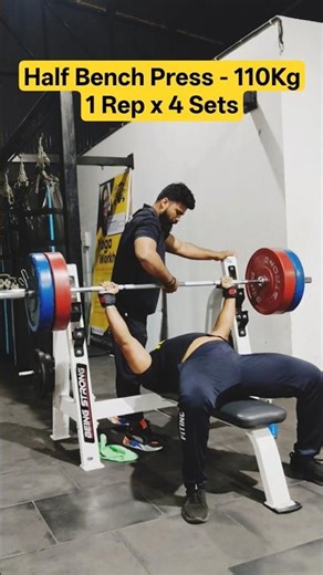 110 KG Half Bench Press | Build Lockout Strength 💪#shorts#powerlifting#benchpress#gym #youtubeshorts