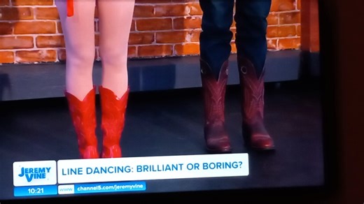 Jeremy trying out basic line dance steps | Janice Robertson