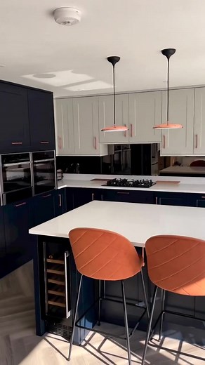 Priceless. ✨ Instagram - @rickwoodkitchens #BeforeAndAfter #Kitchen #BlueKitchen #Priceless #Howdens #HowdensJoinery #fyp