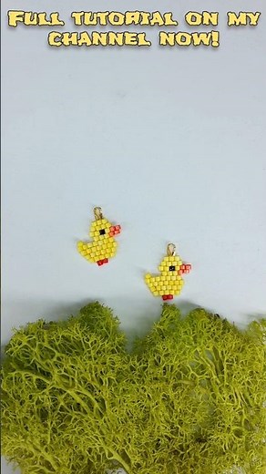 You Won’t Believe These Beaded Duck Earrings 🐥 Brick Stitch with Miyuki Beads | Easy DIY #shorts