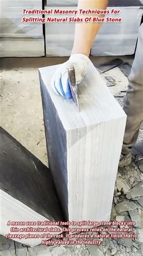 Traditional Masonry Techniques For Splitting Natural Slabs Of Blue Stone