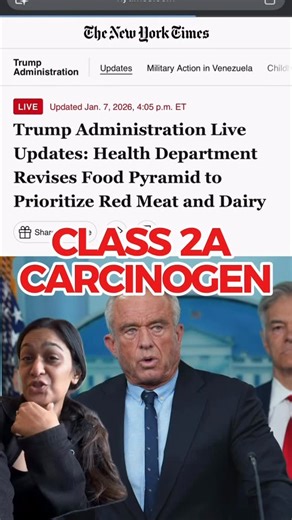 Shruti Patel, MD | GI Oncology on Instagram: "As an oncologist, I try to be very careful about how I talk about “risk.” Most exposures do not mean destiny. But they also are not meaningless. One of the most striking parts of the new HHS dietary guidance under RFK Jr. is the explicit prioritization of red meat. This is concerning because red meat is classified as a Class 2A carcinogen by the International Agency for Research on Cancer. That designation means there is probable evidence that it inc