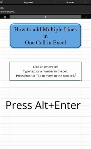 How to add Multiple Lines in One Cell in Excel #exceltips #exceltricks 😱😱😱