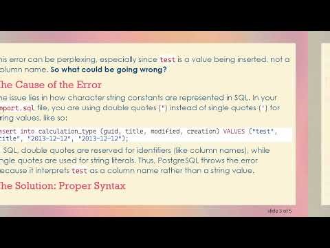 Understanding the Column Not Found Error in Spring Boot's import.sql File