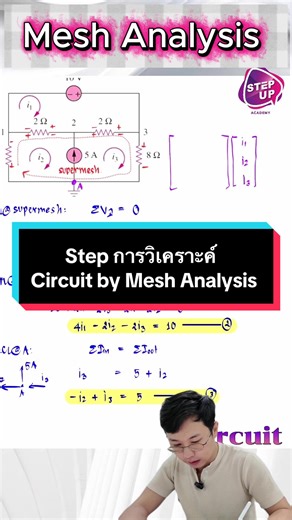 📍Step การวิเคราะค์ Circuit by Mesh Analysis #Circuits #วิศวะอินเตอร์ #มิดเทอม #tiktokuni