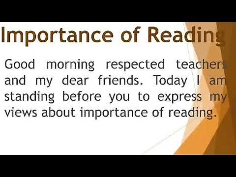 Speech on Importance of Reading in English | Benefits of Reading