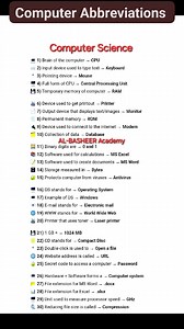 12K views · 49 reactions | Computer Science Abbreviations.. #al_basheer_academy #Computer #abbreviations #viralpost2025 #fyp | Al Basheer Academy of Science and Computer Center | Facebook