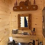 TOCHIC Rustic Bathroom Light Fixtures, 4 Lights Farmhouse Bathroom Vanity Light Over Mirror Dimmable, Western Sconces Wall Lighting for Mirror Cabinets, Powder Room, Living Room, Bronze, 26”L