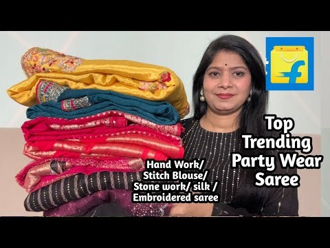 Flipkart Saree haul Rs -388 | Flipkart Party wear Hand work/ Dimand work Saree| Party Wear saree