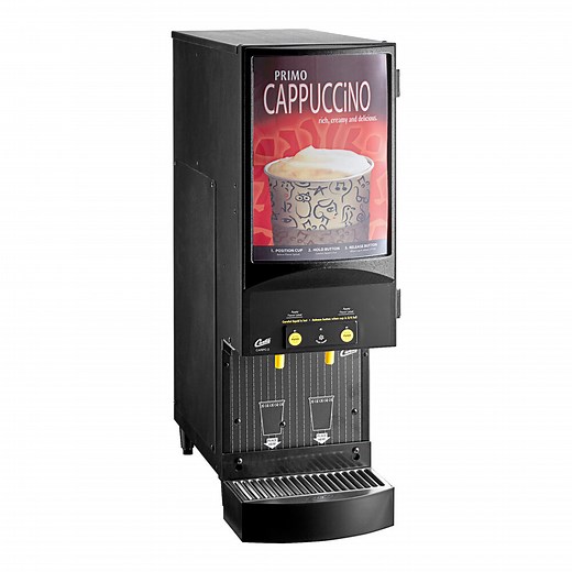 Curtis Cafe Series Primo PC2 Two Station Cappuccino Machine with Two 4 lb. Hoppers and Sign - 120V