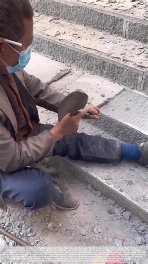 The old stonemason chipped away at the safety stone steps with his chisel and hammer.
