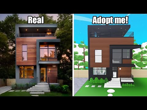 Recreating a MODERN HOUSE in Adopt me! Full tour + Speed build