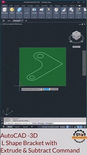 AutoCAD 3D - L-Shape Bracket with Round Corner in #cadd_engineer #cadsoftware #cad