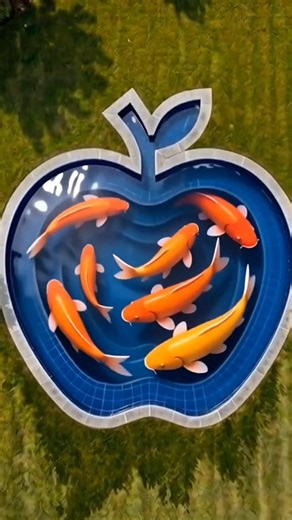 I Built an Apple Pool… With Fish Inside 🍎🐟#viralvideo#shorts
