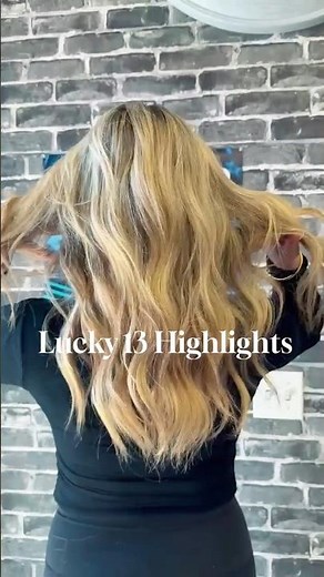 Lucky 13 HL + Beachy Blowout Transformation #shorts #hairstyle