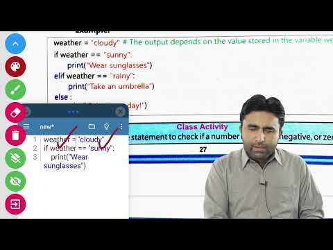 if elif else Statement in python | 11th Class Computer Science Chapter 2 Python Programming | Qais