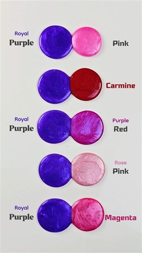 Mixing Royal Purple with 5 Pink series to craft mesmerizing 5 color Shades😍🎨#colormixing #painting