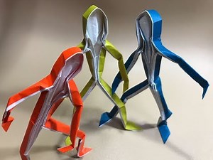 How to make a human figure model. おりがみの人間フィギュア