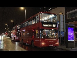 FRV. Stagecoach Route 287. Barking Stn - Rainham, Abbey Wood Lane. Scania Omnicity 15001 (LX58 CDV)