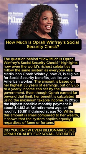 Oprah Winfrey Social Security Explained #oprahwinfrey #money #finance #celebritynews #shorts #viral