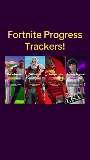 #Fortnite Progress Trackers! #fortnitechapter7season1 #ogfortnite #legofortnite #fortnitefestival