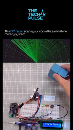 AI Tools & News | Technology | Artificial Intelligence | This Arduino-based radar system uses ultrasonic sensing and a rotating servo to scan its surroundings just like a miniature sonar. As the... | Instagram