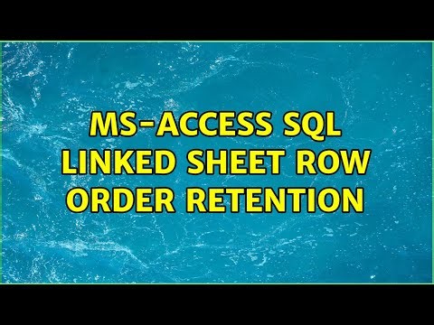 ms-access SQL linked sheet row order retention