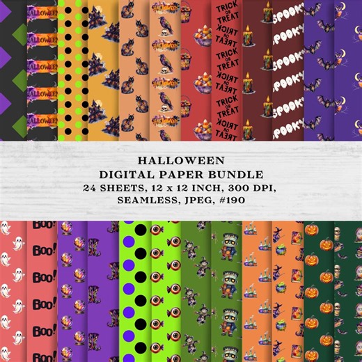 Halloween Seamless Digital Paper Pack, Scrapbooking (digital Download) - Etsy