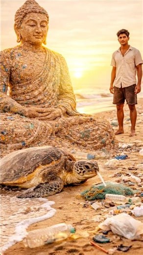 He Turned Ocean Trash into a Buddha 🌊🙏 What Happened Next... #Shorts