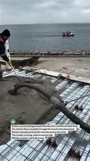 Concrete Pumping on Steel Deck! #construction #concrete #engineering