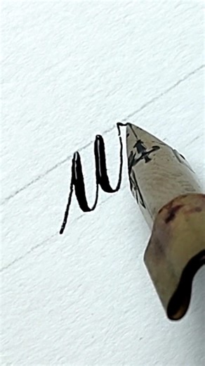 Lowercase 'w' Calligraphy Alphabets #calligraphylettering#calligrphylearning