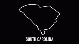 Line animated map showing the state of south Carolina from the united...