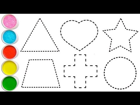 Shapes drawing for kids, Learn 2d shapes, colors for toddlers | Preschool Learning part - 1838