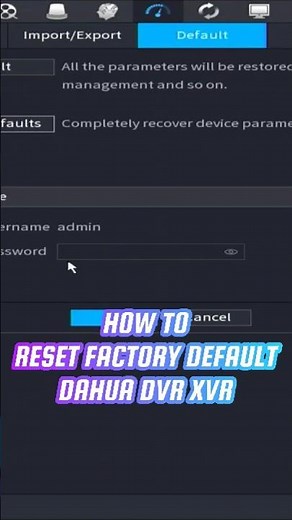How To Dahua DVR Reset Factory Setting #cctv #cctvcamera #dahua