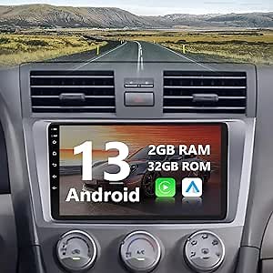 [2024 Latest 2G+32G] 2 Din Android 13 Car Stereo Radio for Toyota Camry 2008-2011 with Wireless Apple CarPlay & Android Auto 9" Touch Screen GPS Navigation Bluetooth FM WiFi Mirror Link