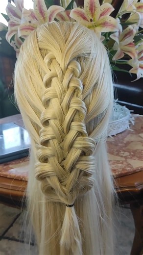 easy knot braid for occasion 🎀#braid #braids #hairstyle #hairstyles #hair #tutorial #braidstyles