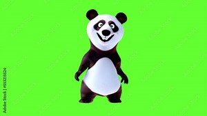 Fun 3D cartoon panda talking and presenting (with alpha channel)