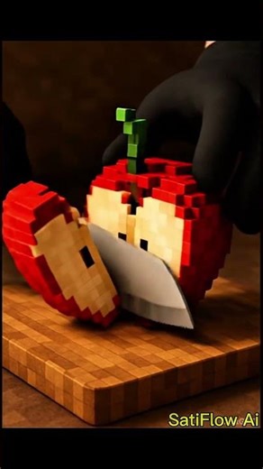 🔪 Cutting a Minecraft Apple 🍎✨ | Satisfying Voxel ASMR