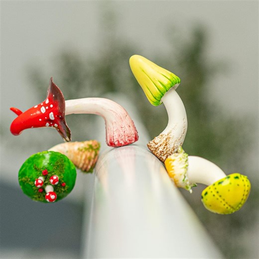 Whimsical Clay Mushroom Magnet Set, Handmade Clay Magnet Collection With Fairy Mushroom, Unique Magnet Decor, Clay Fridge Magnet, Decor Gift - Etsy