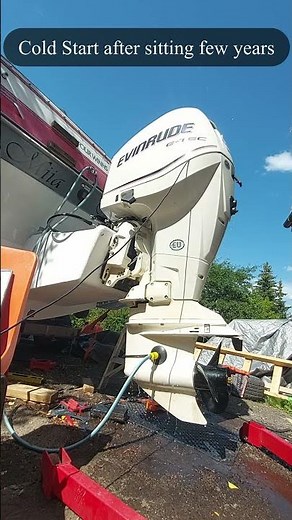 Evinrude 250hp E-tec V6 2-Stroke Coldstart. #Shorts