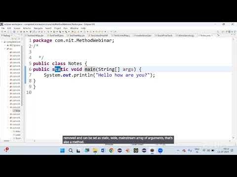Workshop on Unlocking the Power of Java Methods @ 9:00 AM (IST) by Mr.Jagannath Bandari on 13th