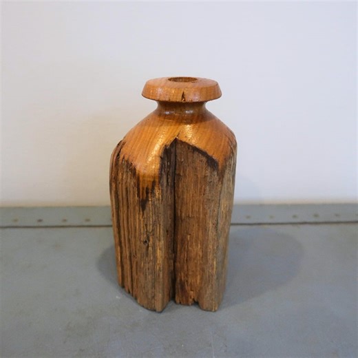 Vintage Artisan Wood Vase, Rustic Organic Modern Sculpture - Etsy