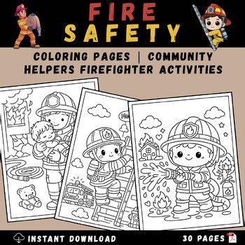 Fire Safety Week Coloring Pages | Community Helpers Firefighter Activities
