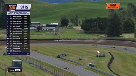 The Safety Car has been deployed in the Formula Atlantic / Formula Racing Giltrap Group Taupō Historic GP after Jack Groenewald went off at Turn 11 following a front wing failure in the TT104ZZ. The incident has neutralised the field as they battle for Historic GP honours, with Kaleb Ngatoa currently leading the way aboard the Swift DB4. Want to follow the action live? 📺 Streaming now on Sky Sport (NZ), Fox Sports / Kayo (AUS), and the Repco NextGen NZ Championship YouTube channel worldwide. | 