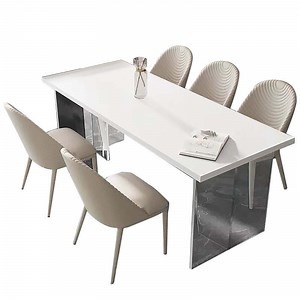 [Hot Item] Korean Popular Modern Marble Dining Room Furniture Restaurant Acrylic Dining Set