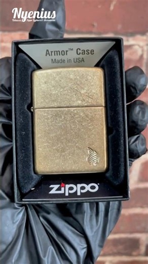 Zippo 46398 Armor Tumbled Brass Flame Design #nyenius #zippo #zippooriginal #zippolighters #sale