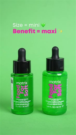 Matrix Hair Oil favorit kamu sekarang hadir dalam ukuran mini 💚 Praktis dibawa, tetap bantu jaga kelembapan dan bikin rambutmu lebih shiny ✨ #Matrix #MatrixIndonesia #FoodforSoft #RealFoodForHair #HairOilRambutKering