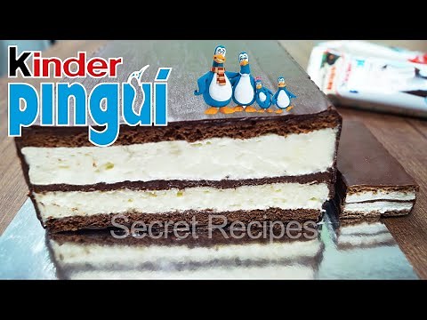 How to make a giant Kinder Pingui cake. Real homemade Kinder Pingui